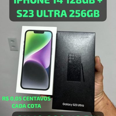 iPhone 14 128gb + S23 ultra 256gb ou 10 mil no pix.